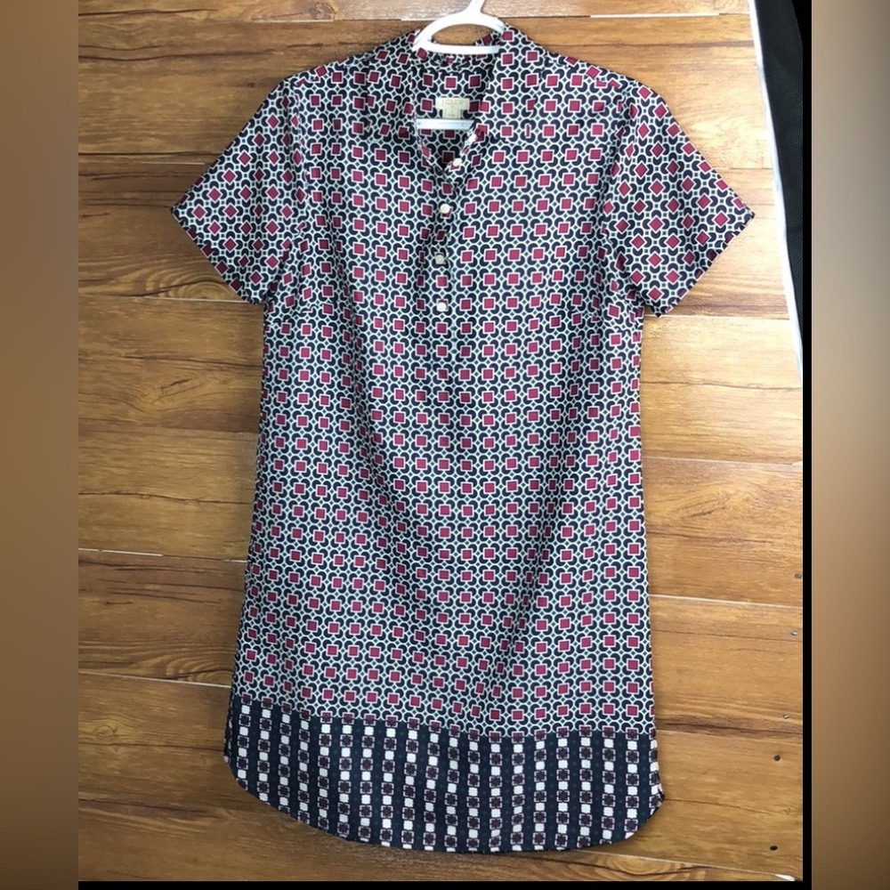 J.crew Short-sleeve printed shirtdress women’s dress size petite 4 - Picture 2 of 8